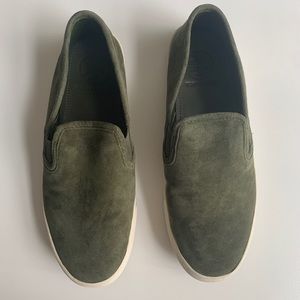 Tory Burch suede green slip-on sneakers